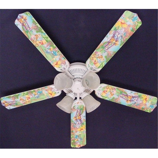 Lightitup Winnie Pooh Piglet Eeyore Tigger Ceiling Fan 52 in. LI2543751